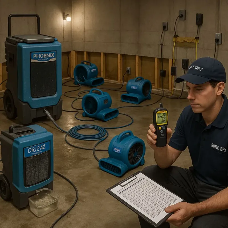 Structural Drying and Dehumidification process in Pomona, NJ